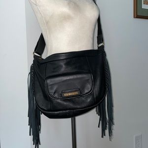 Andrea Jovine Black Crossbody Bag with Fringe